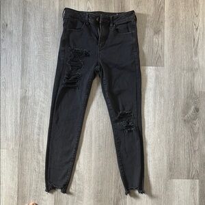 Distressed Black Women's Jeans